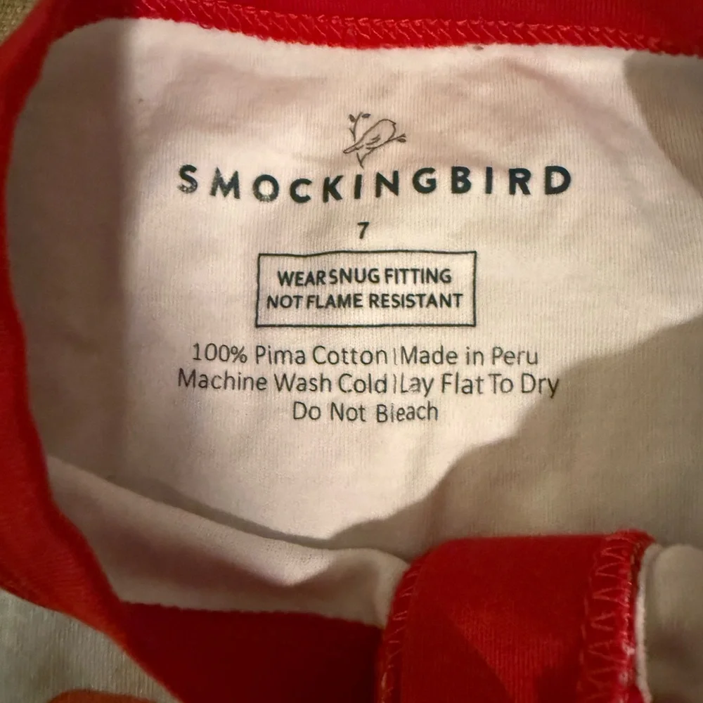 Smockingbird Boys Christmas Vintage Santa Pajama set Blue size 7